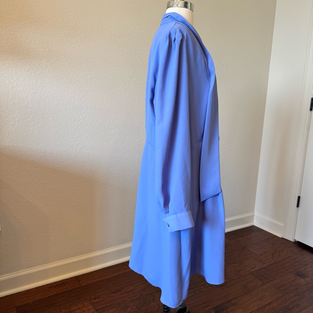 Ann Taylor Long Sleeve Tie-Neck Dress in Periwinkle Blue - Picture 5 of 6